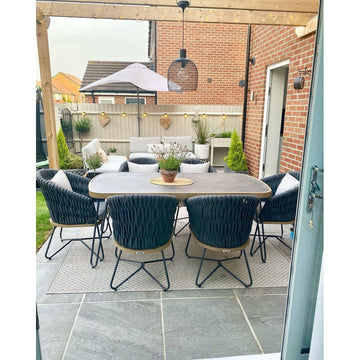 Stitch 9683 Durable Stain-Resistant Weatherproof Flatweave In-Outdoor Beige/Black Rug-Think Rugs-Rug Love - The Most Loved Rug Store